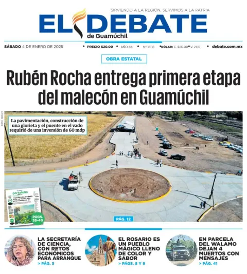 Portada de El Debate de Guamúchil