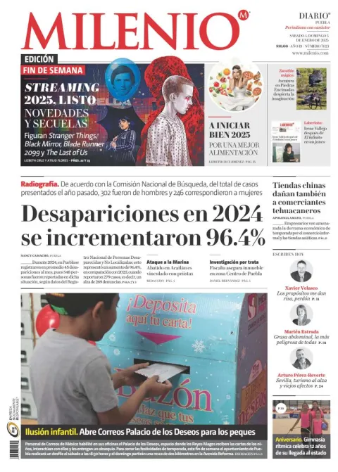 Portada de Milenio Puebla