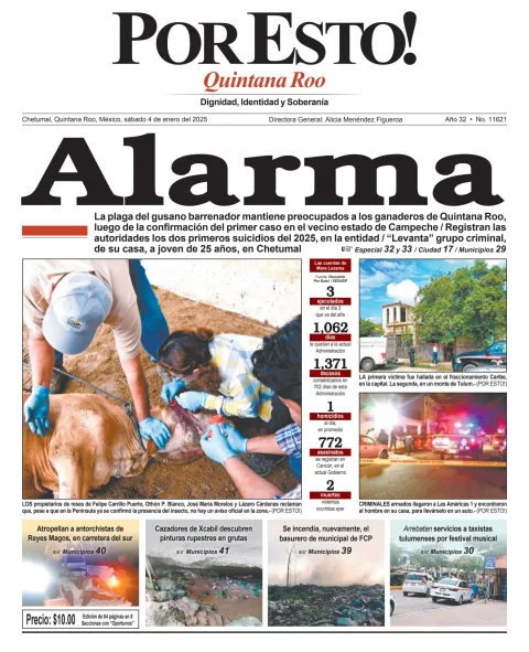 Portada de Por Esto (quintana Roo Chetumal) del sábado, 4 de enero de 2025