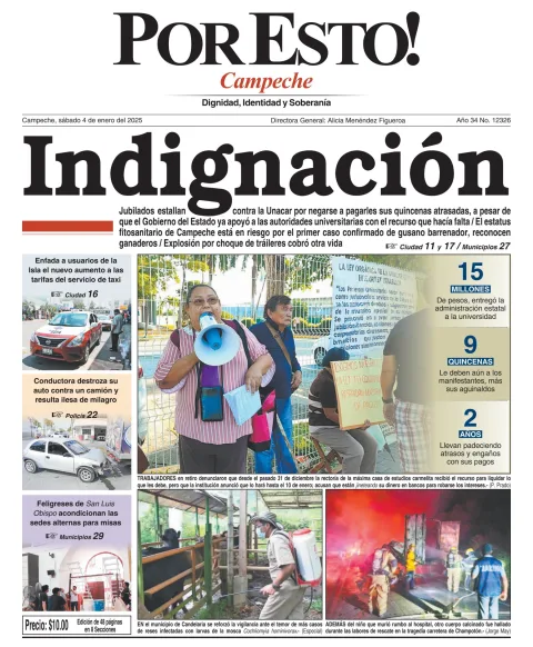 Portada de Por Esto (campeche) del sábado, 4 de enero de 2025