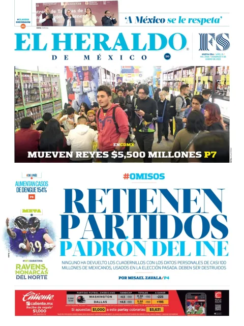 Portada de El Heraldo de Mexico