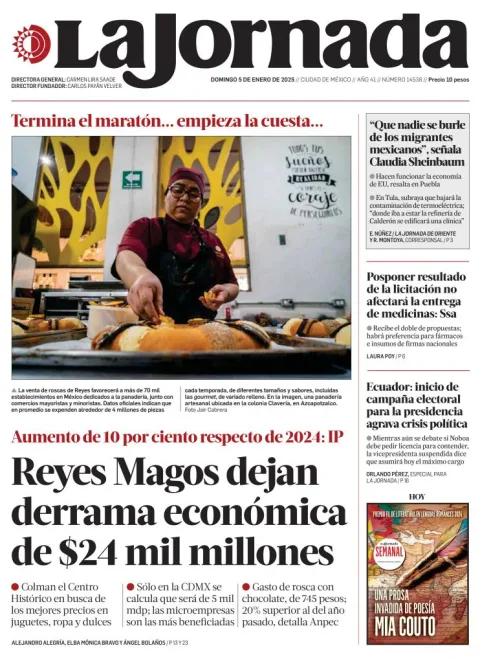 Portada de La Jornada