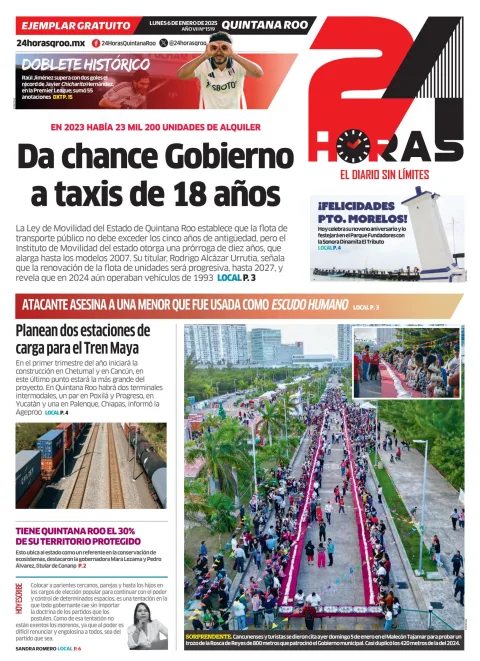 Portada de 24 Horas Quintana Roo