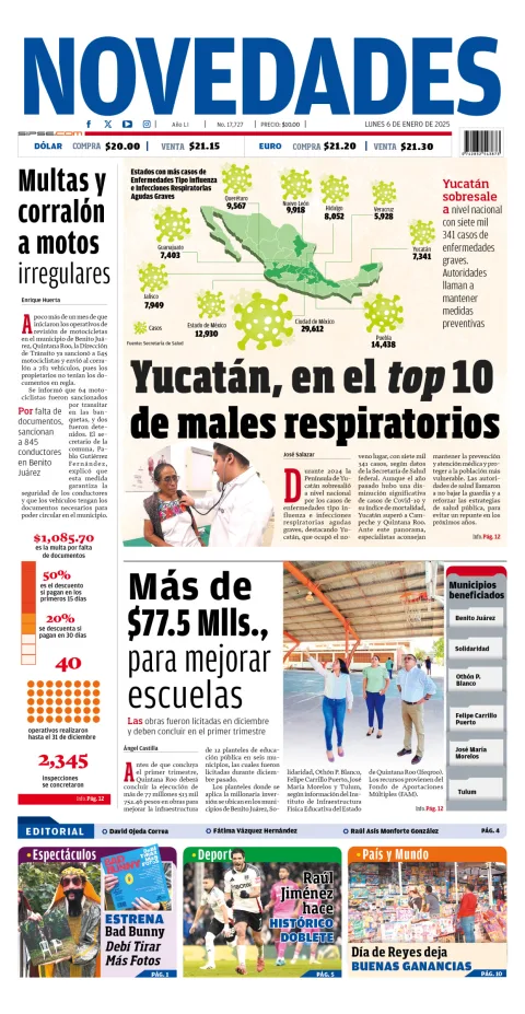 Portada de Novedades Quintana Roo