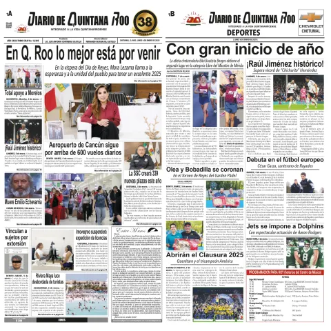 Portada de Diario de Quintana Roo del 2025-01-06