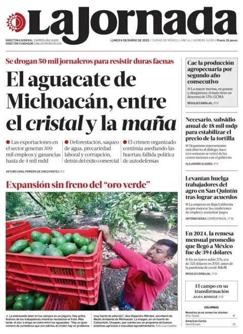 Portada de La Jornada
