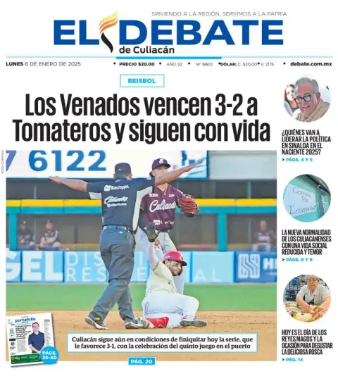 Portada de El Debate de Culiacán