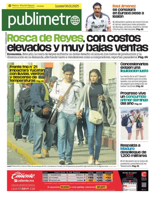 Portada de Publimetro Mérida
