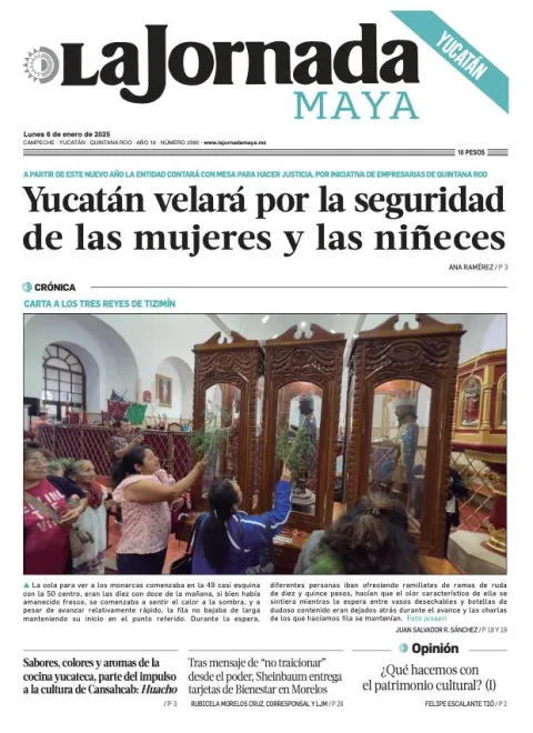 Portada de La Jornada Maya Yucatán del lunes, 6 de enero de 2025