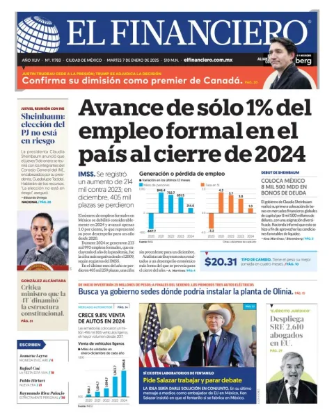 Portada de El Financiero