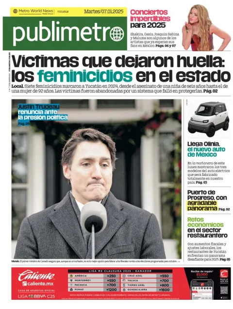 Portada de Publimetro Mérida