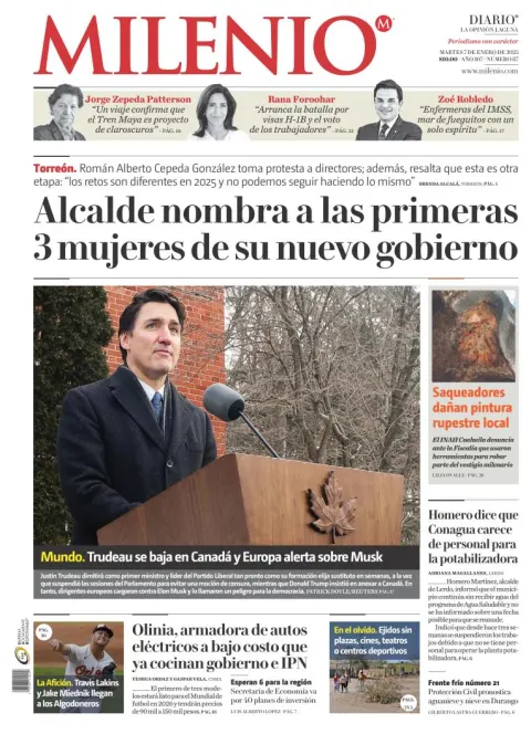 Portada de Milenio Laguna del martes, 7 de enero de 2025
