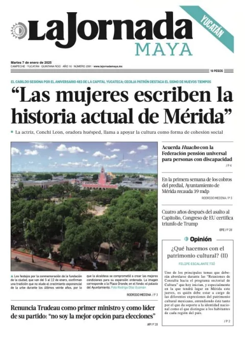 Portada de La Jornada Maya Yucatán del martes, 7 de enero de 2025