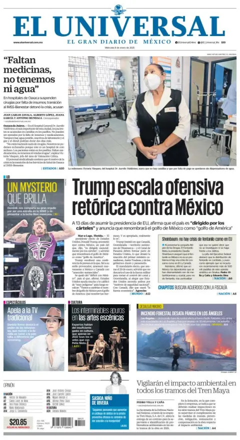 Portada de El Universal