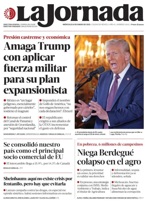 Portada de La Jornada