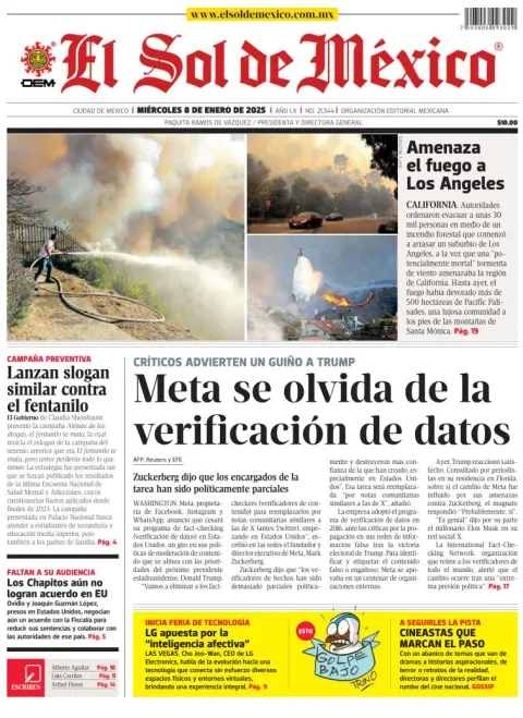 Portada de El Sol de México