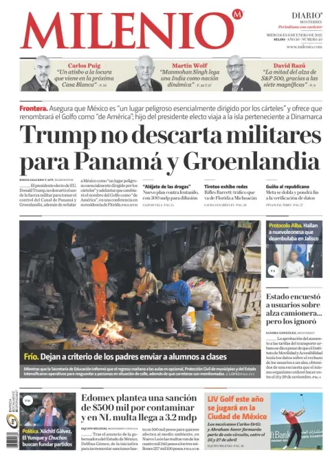 Portada de Milenio Monterrey