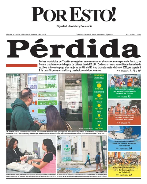 Portada de Por Esto (merida, Yucatan) del miércoles, 8 de enero de 2025