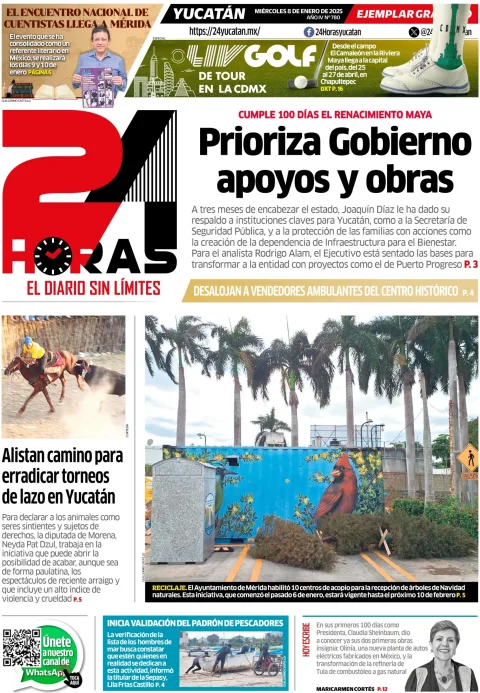 Portada de 24 Horas Yucatan del miércoles, 8 de enero de 2025