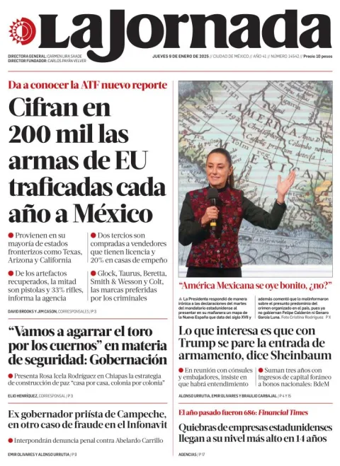 Portada de La Jornada