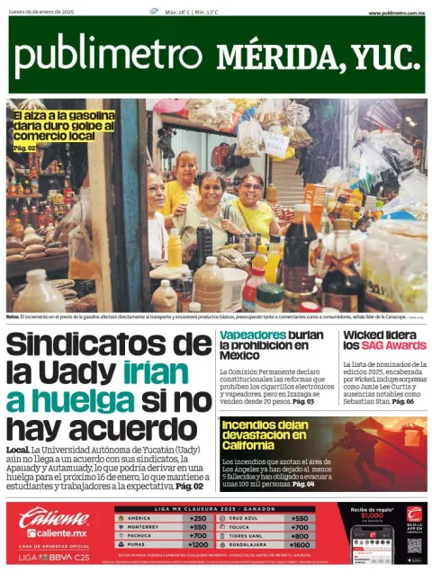 Portada de Publimetro Mérida
