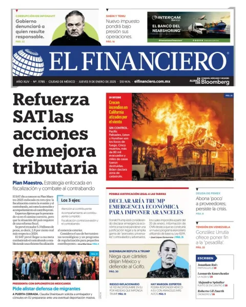 Portada de El Financiero