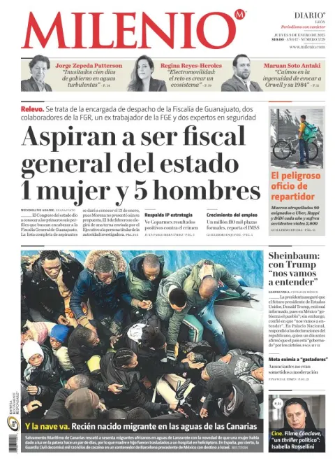 Portada de Milenio León del jueves, 9 de enero de 2025
