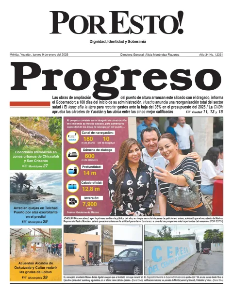 Portada de Por Esto (merida, Yucatan) del jueves, 9 de enero de 2025
