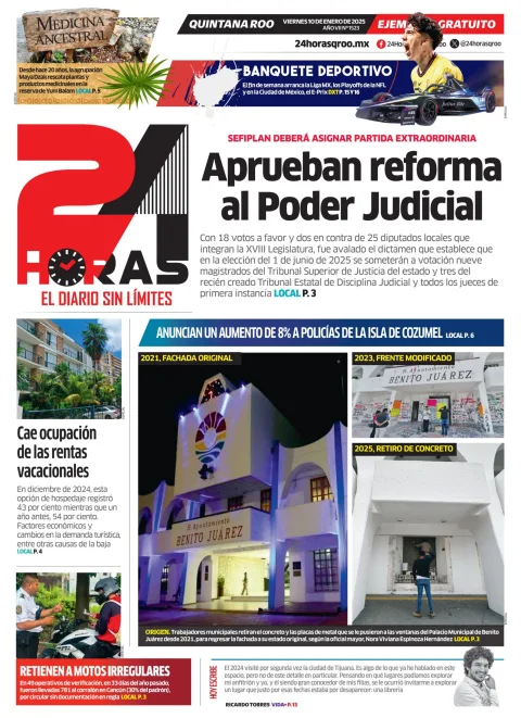 Portada de 24 Horas Quintana Roo