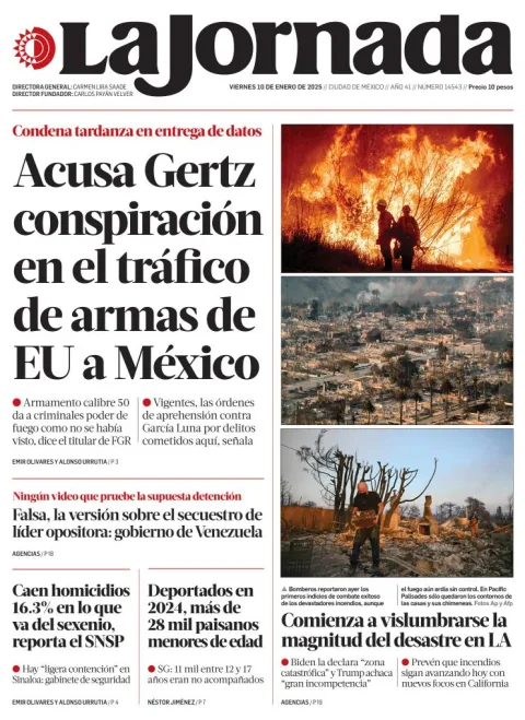 Portada de La Jornada