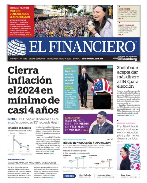 Portada de El Financiero