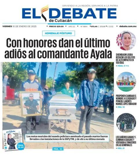 Portada de El Debate de Culiacán