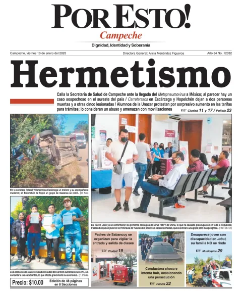 Portada de Por Esto (campeche) del viernes, 10 de enero de 2025