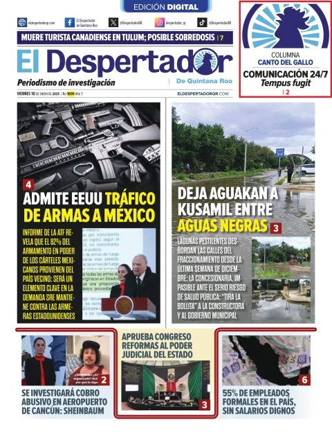 Portada de El Despertador de Quinatana Roo del 2025-01-10