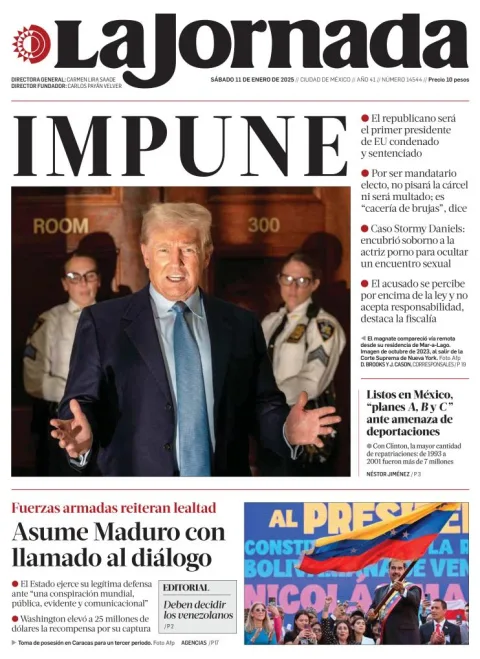 Portada de La Jornada
