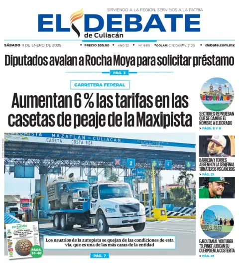 Portada de El Debate de Culiacán