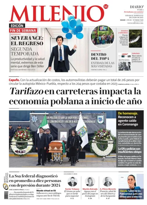 Portada de Milenio Puebla