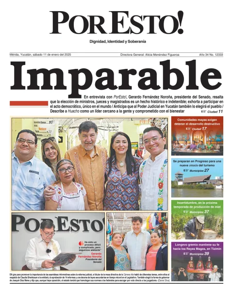 Portada de Por Esto (merida, Yucatan) del sábado, 11 de enero de 2025