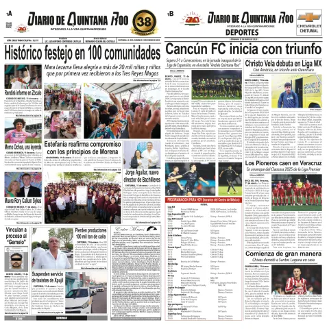 Portada de Diario de Quintana Roo