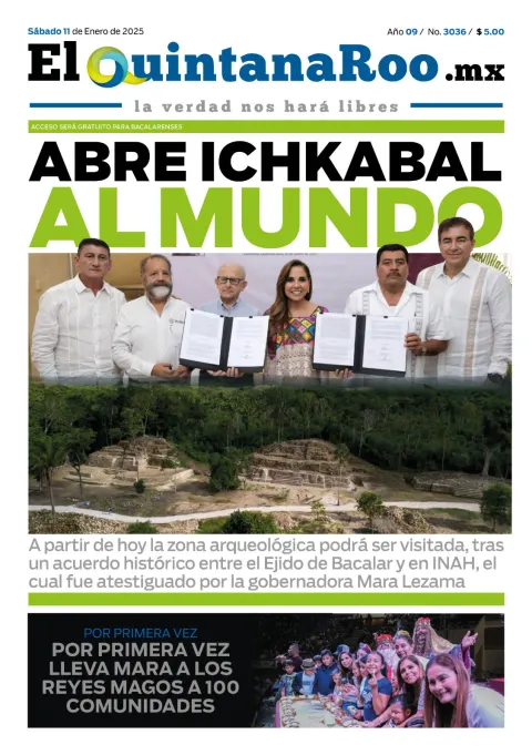 Portada de El Quintana Roo (portada) del sábado, 11 de enero de 2025