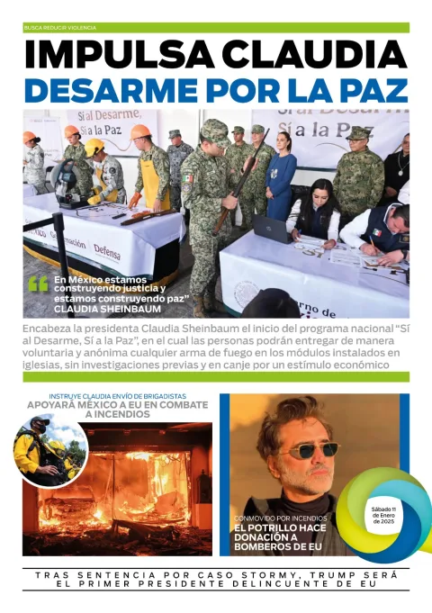 Portada de El Quintana Roo (contraportada) del sábado, 11 de enero de 2025