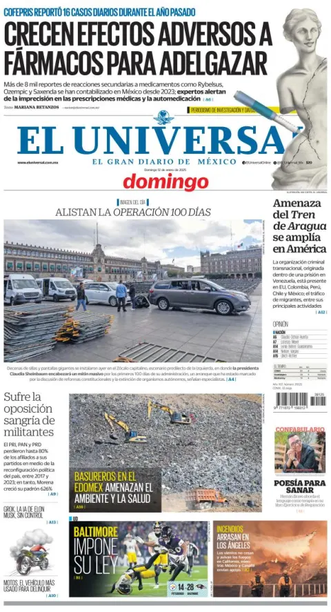 Portada de El Universal