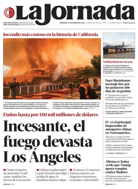 Portada de La Jornada