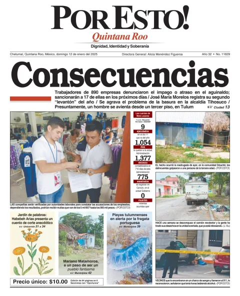 Portada de Por Esto (quintana Roo Chetumal)