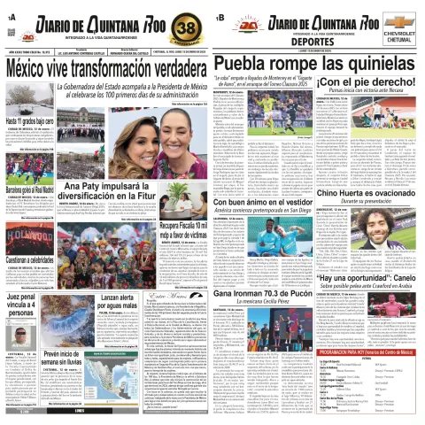 Portada de Diario de Quintana Roo