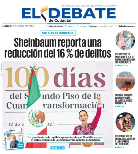 Portada de El Debate de Culiacán
