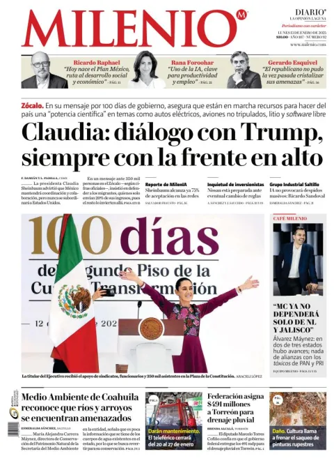 Portada de Milenio Laguna del lunes, 13 de enero de 2025