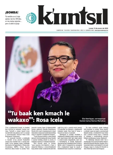 Portada de La Jornada - Kiintsil del lunes, 13 de enero de 2025