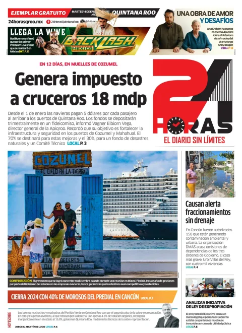 Portada de 24 Horas Quintana Roo