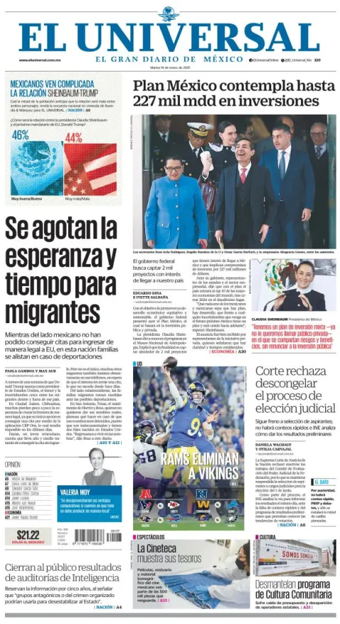 Portada de El Universal